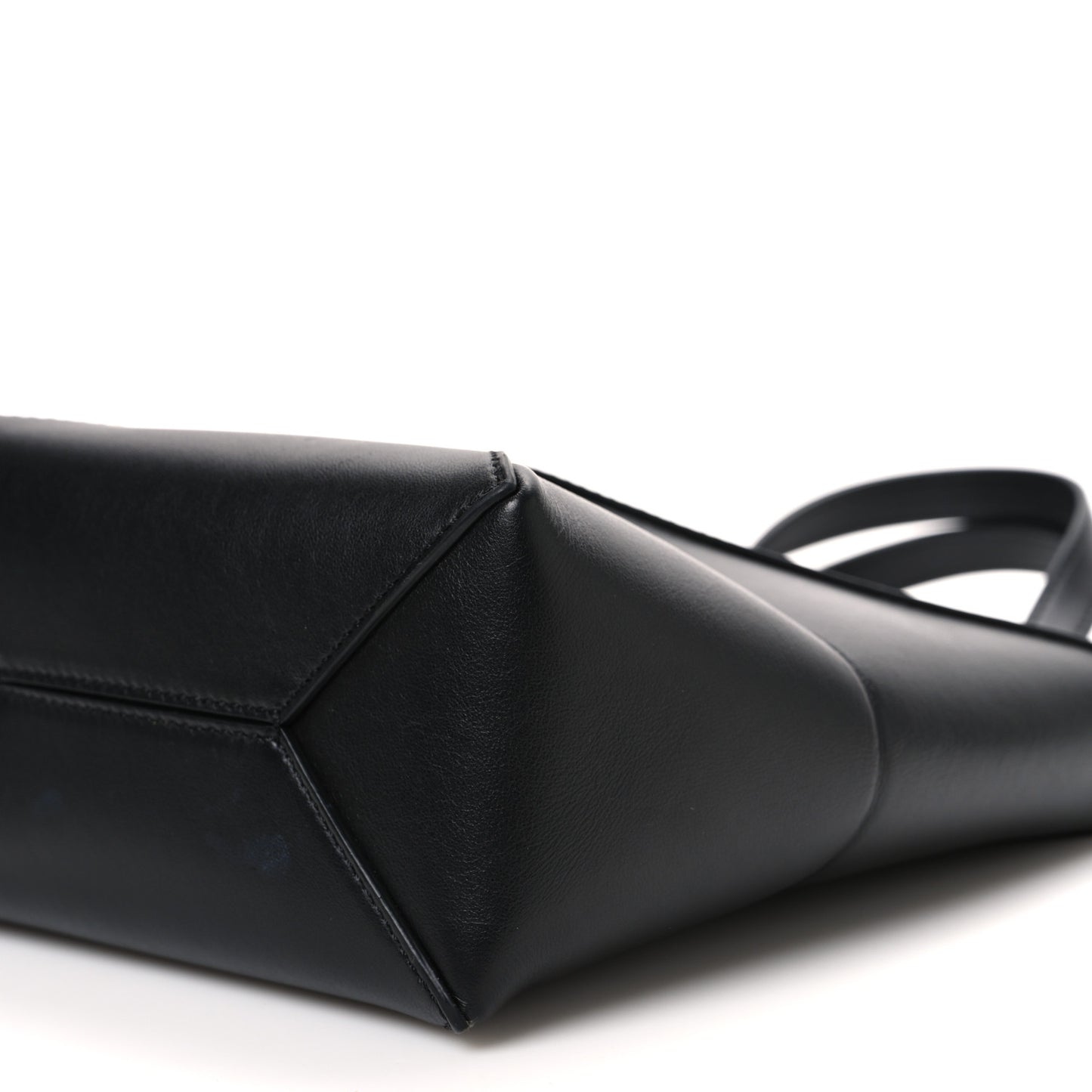 Shiny Calfskin Mini Puzzle Fold Tote Black