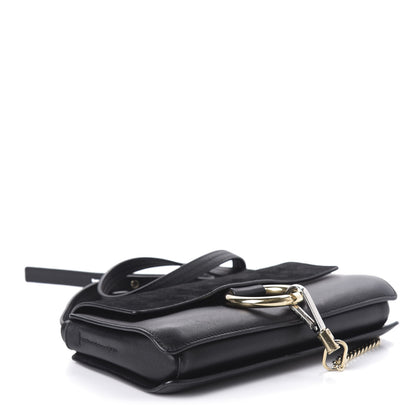 Chloe Suede Calfskin Small Faye Shoulder Bag Black 4 of 9