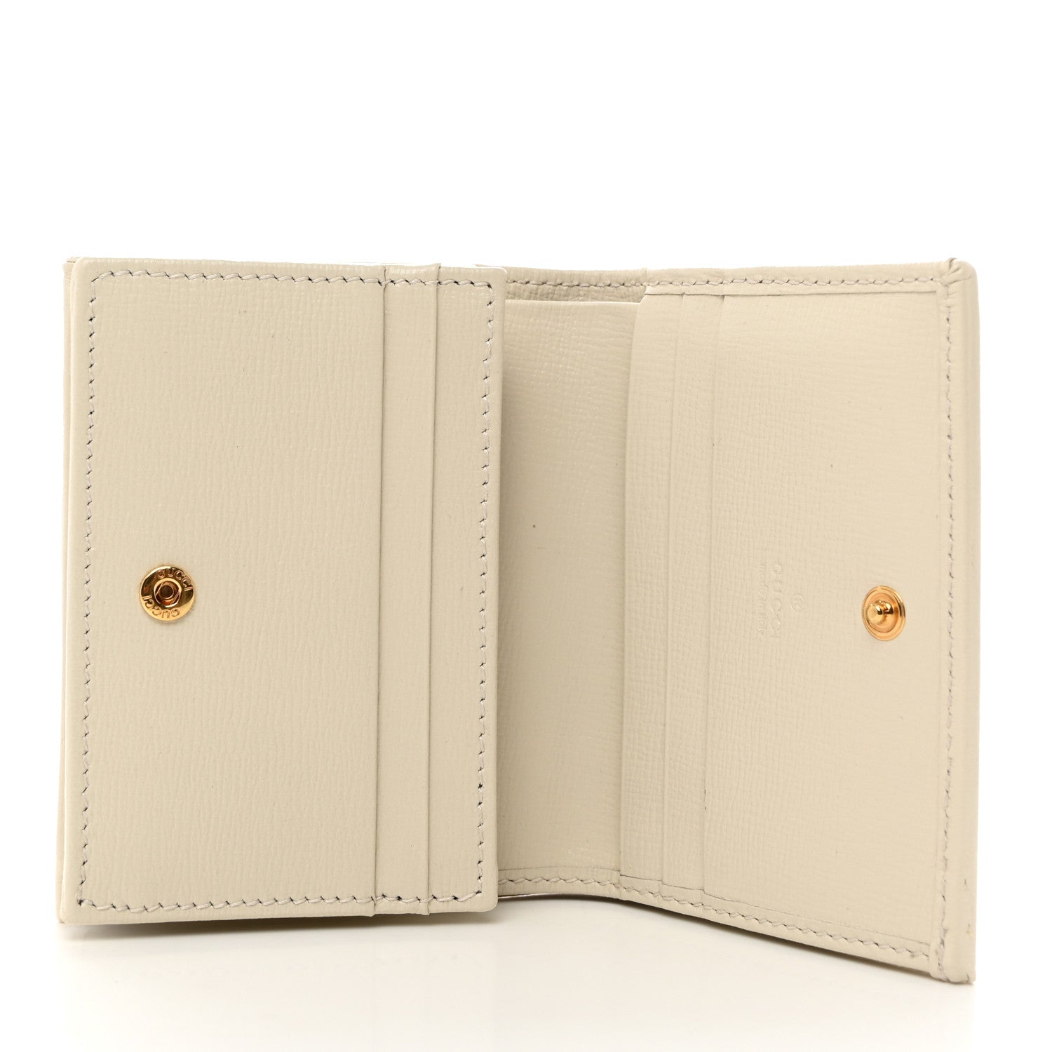 Gucci GG Supreme Monogram Azalea Calfskin Horsebit 1955 Card Case Wallet Beige Ebony Mystic White 5 of 8