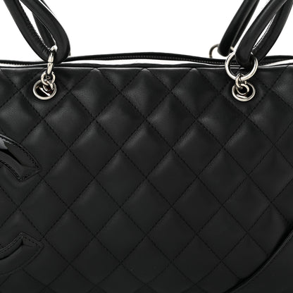 Chanel Calfskin Quilted Large Cambon Bowler Black 8 of 10