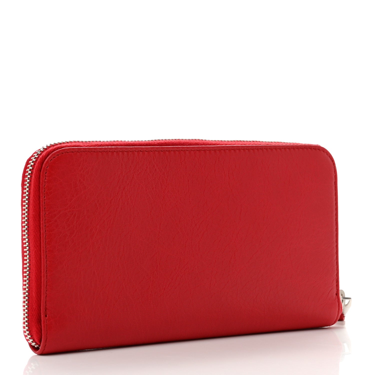 Balenciaga Agneau Continental Zip Around Wallet Cardinal 3 of 9