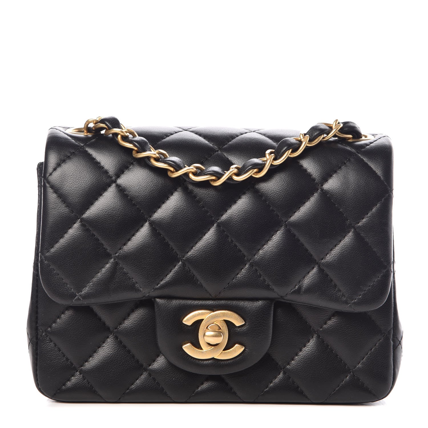 Chanel Lambskin Quilted Mini Square Flap Black 1 of 9