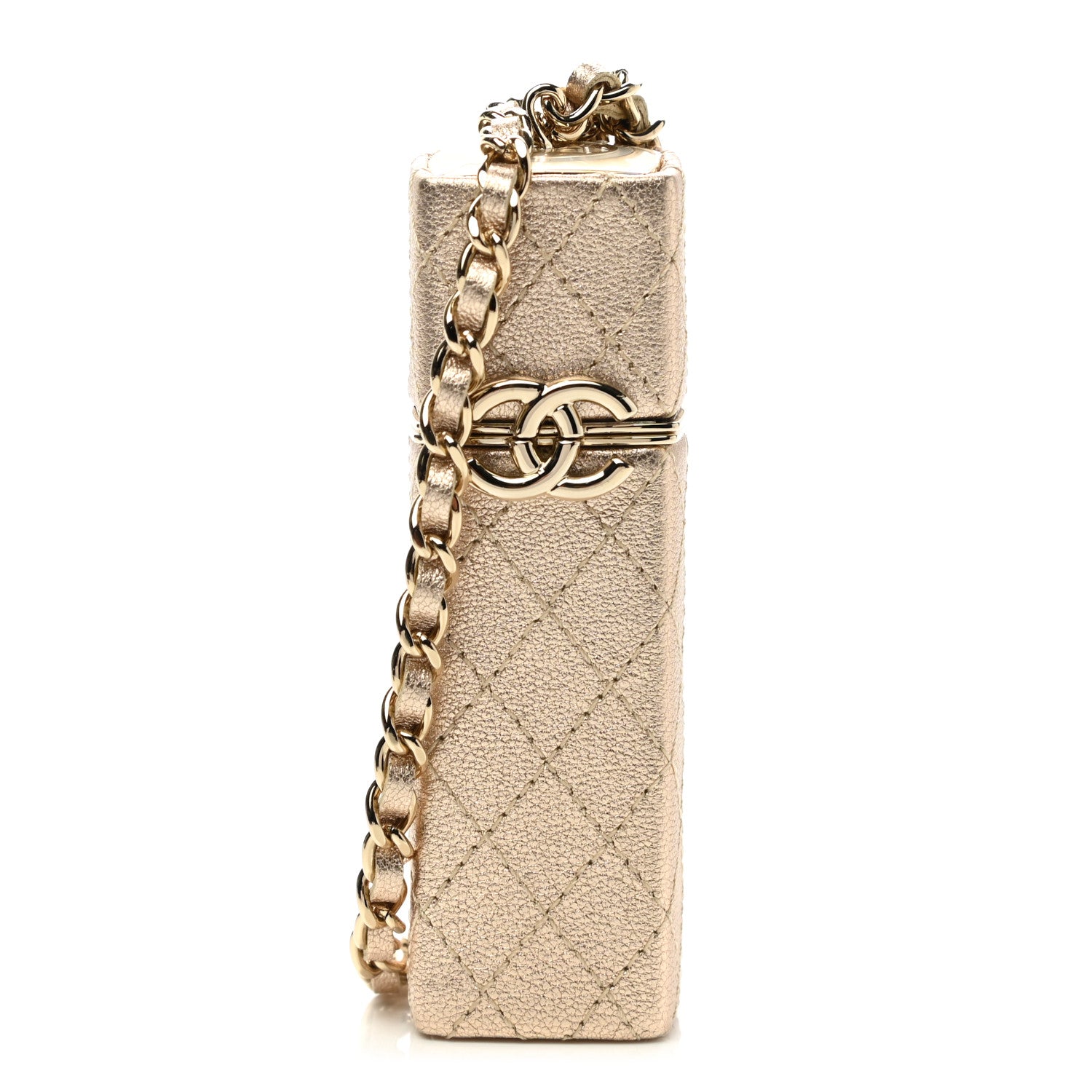 Chanel Metallic Lambskin Lipstick Case On Chain Gold 1 of 7