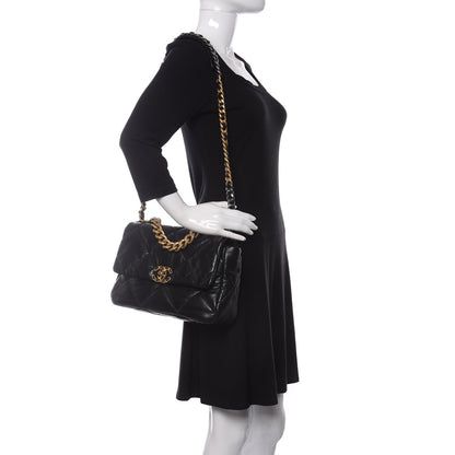 Chanel Goatskin Quilted Large Chanel 19 Flap Black 2 of 12
