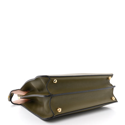 Fendi Vitello Seta Shiny Nappa Medium Peekaboo I SEE U Satchel Avocado Light Rose 4 of 12