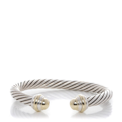 David Yurman Sterling Silver 14K Yellow Gold 7mm Cable Classics Bracelet 1 of 5
