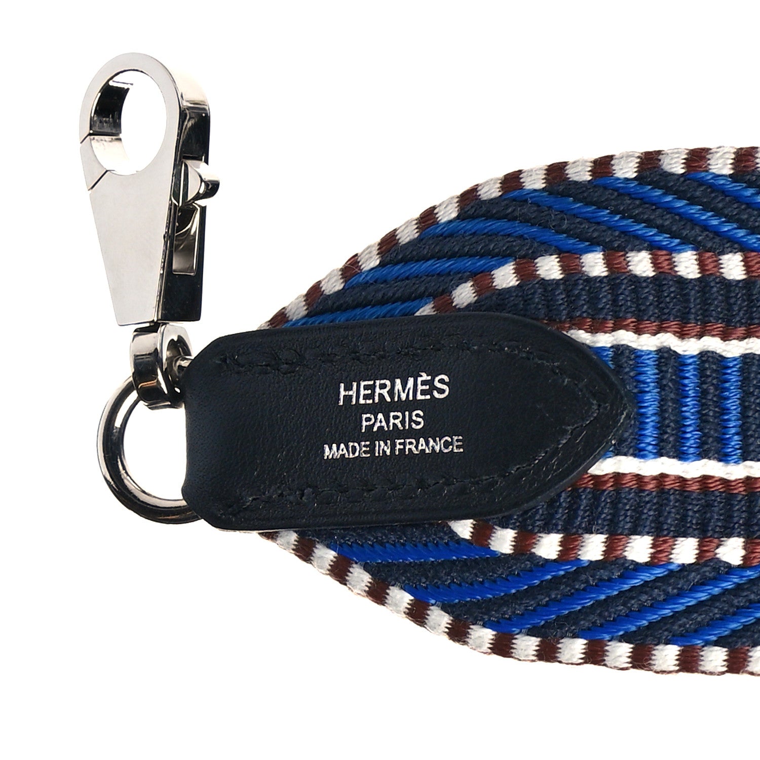 Hermes Toile Swift 50mm Sangle Cavale Shoulder Strap Bleu Zellige Indigo Black 4 of 5