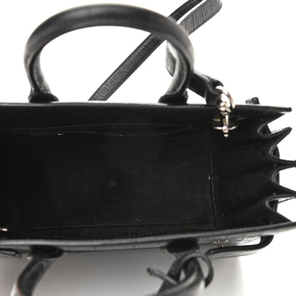 Saint Laurent Calfskin Crocodile Embossed Nano Sac De Jour Black 5 of 13