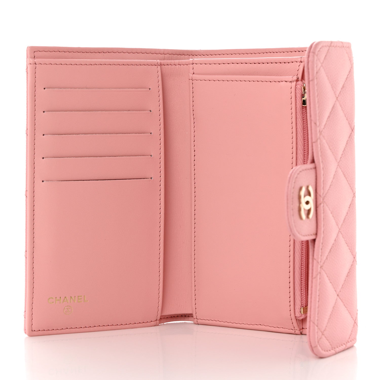 Chanel Caviar Quilted Medium Flap Wallet Pink 5 of 9