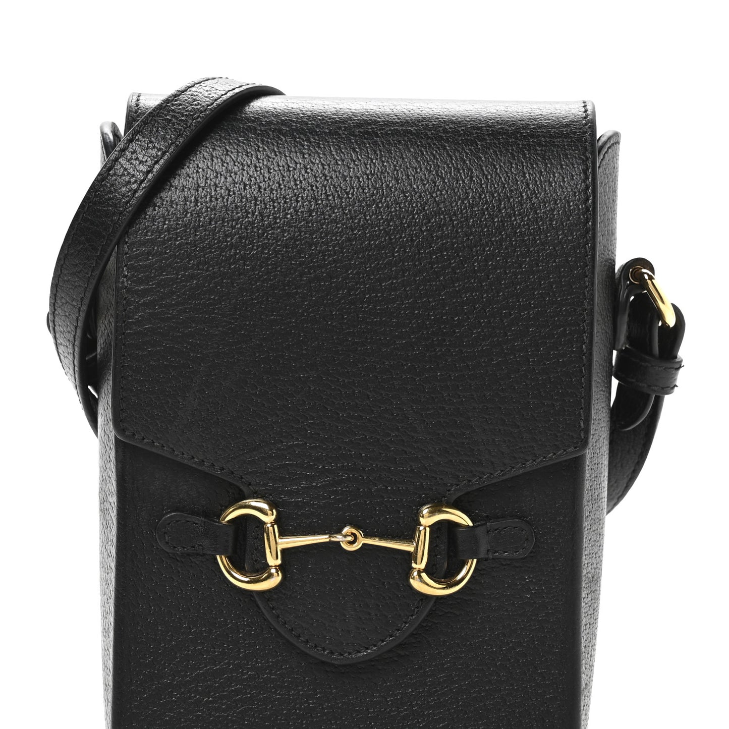 Dollar Calfskin Vertical Horsebit 1955 Crossbody Bag Black