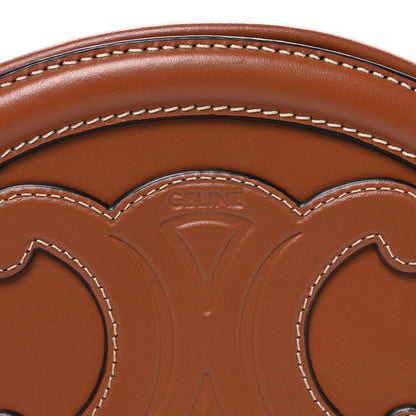 Celine Smooth Calfskin Cuir Small Triomphe Oval Crossbody Purse Tan 9 of 11