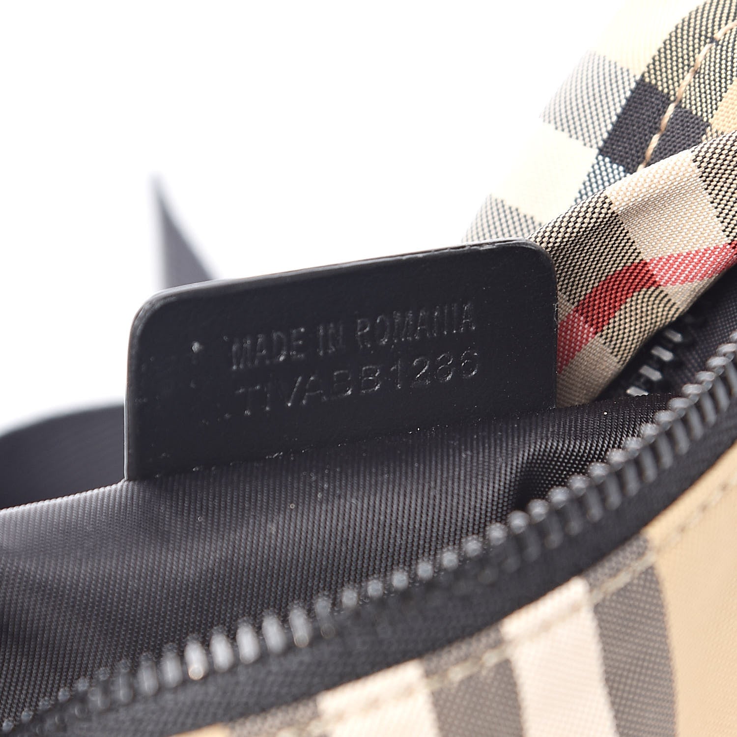 Burberry Nylon Vintage Check Print Logo Wristlet Archive Beige 7 of 7