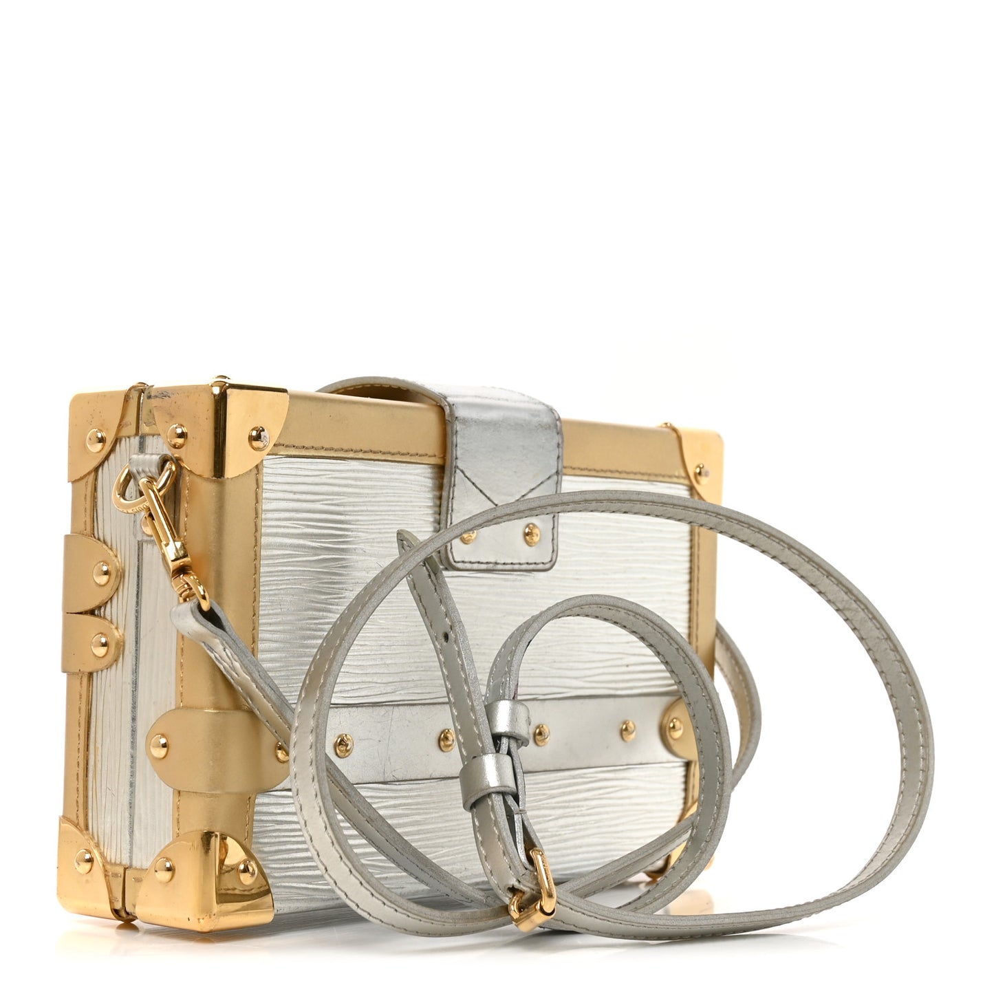 Metallic Epi Petite Malle Silver Silver