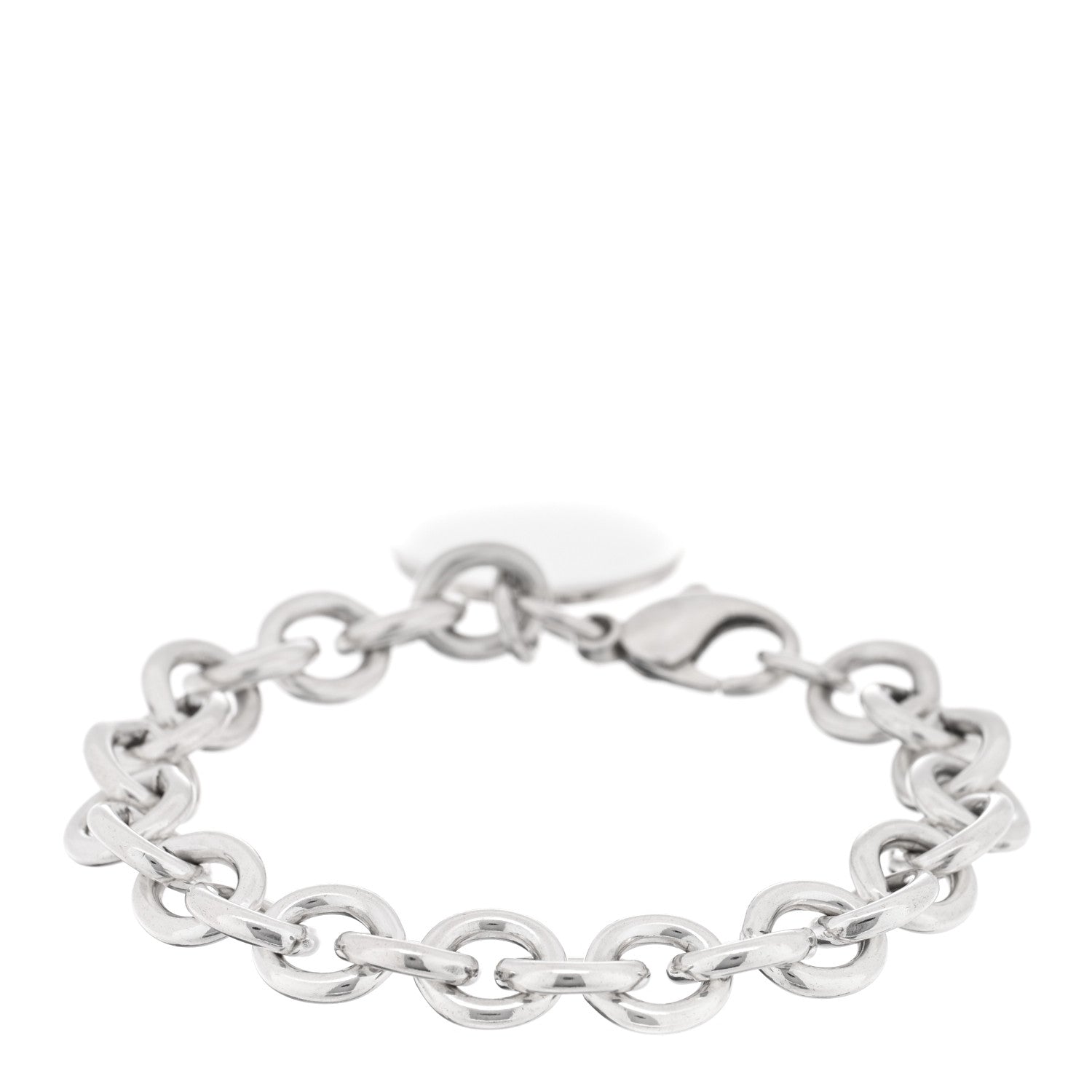 Tiffany Sterling Silver Round Tag Charm Bracelet 2 of 3