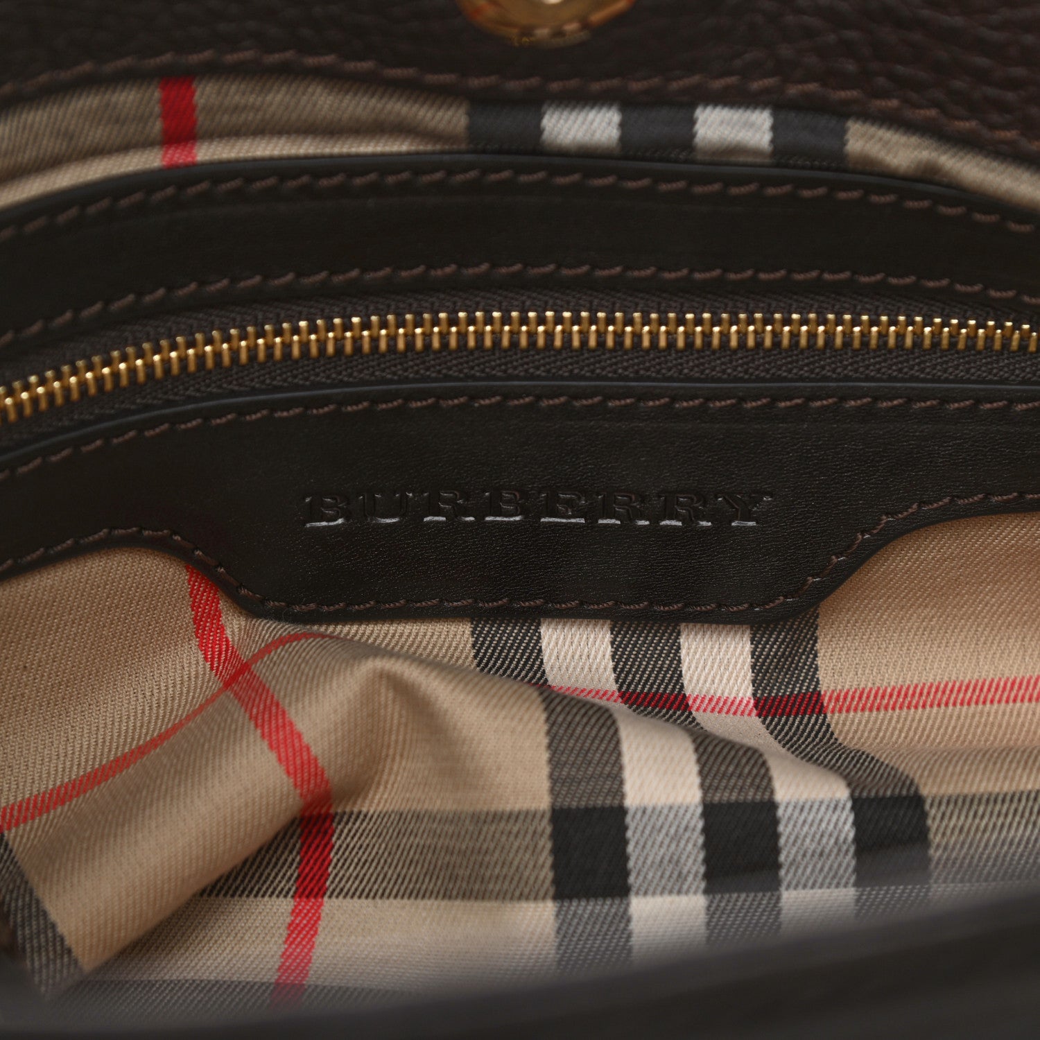 Burberry Bridle Calfskin Hepburn Satchel Brown 6 of 12