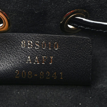 Fendi Vitello Vernice Mou F is Fendi Karligraphy Embossed Mini Mon Tresor Bucket Bag Black 7 of 9