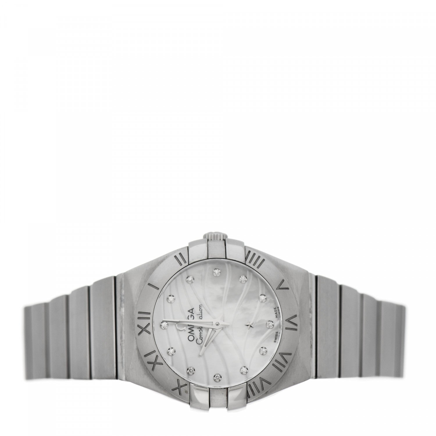Omega Stainless Steel Diamond Mother of Pearl 24mm Constellation Quartz Watch 123.10.24.60.55.003 2 of 5