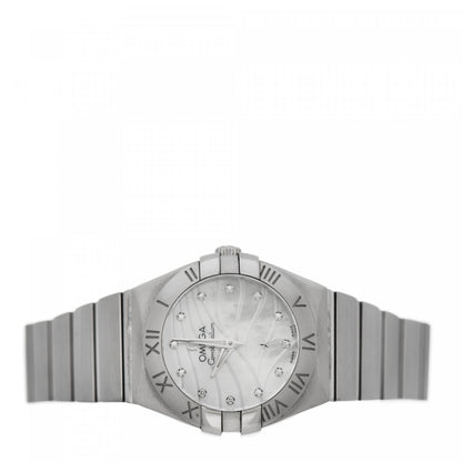 Omega Stainless Steel Diamond Mother of Pearl 24mm Constellation Quartz Watch 123.10.24.60.55.003 2 of 5