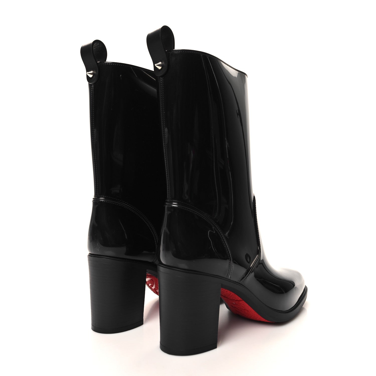Christian Louboutin Recycled PVC Calfskin Loubirain 70 Boots 39 Black 4 of 7