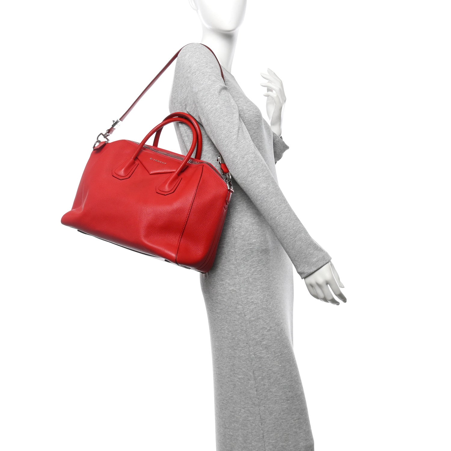 Givenchy Sugar Goatskin Medium Antigona Red 2 of 9