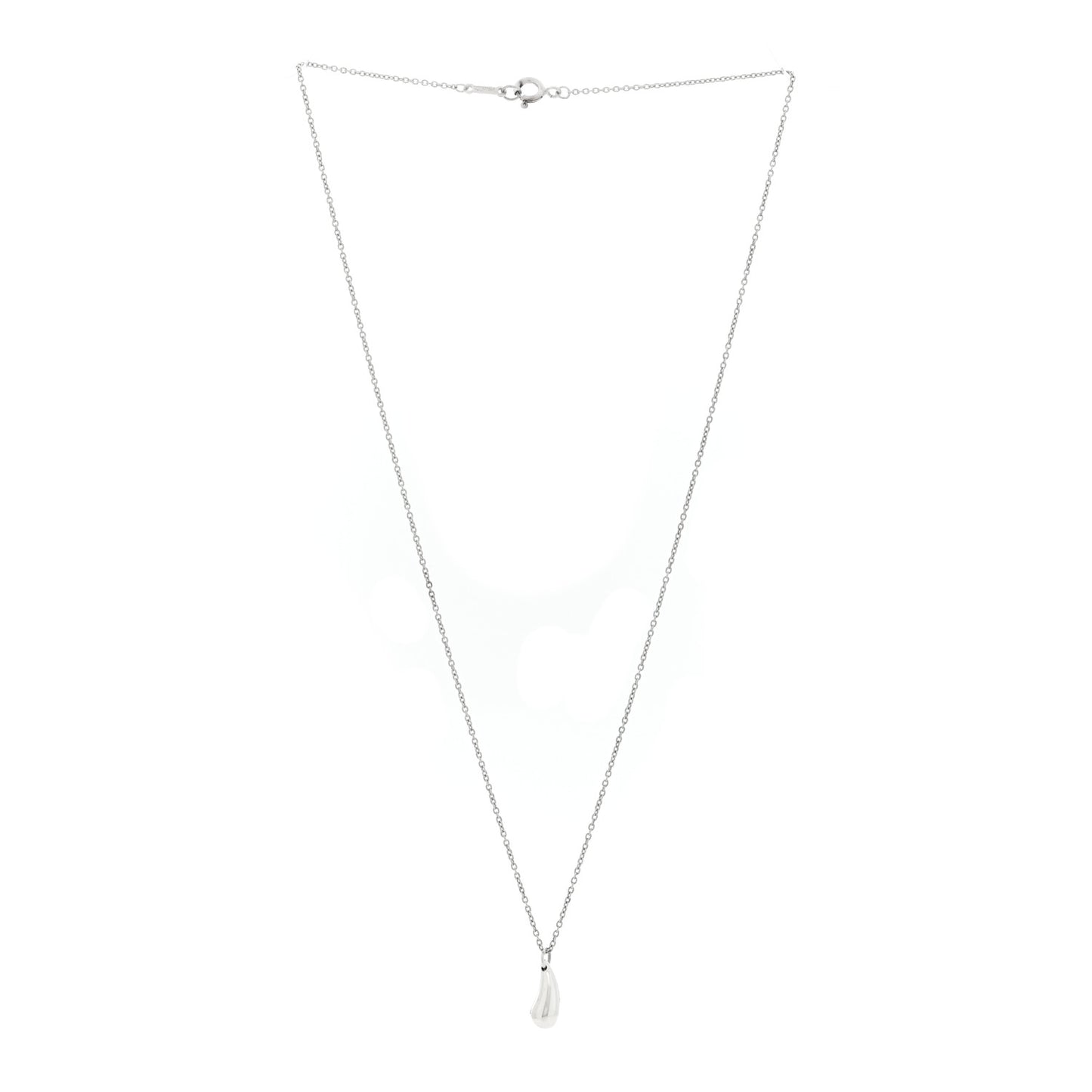 Sterling Silver 12mm Elsa Peretti Teardrop Pendant Necklace