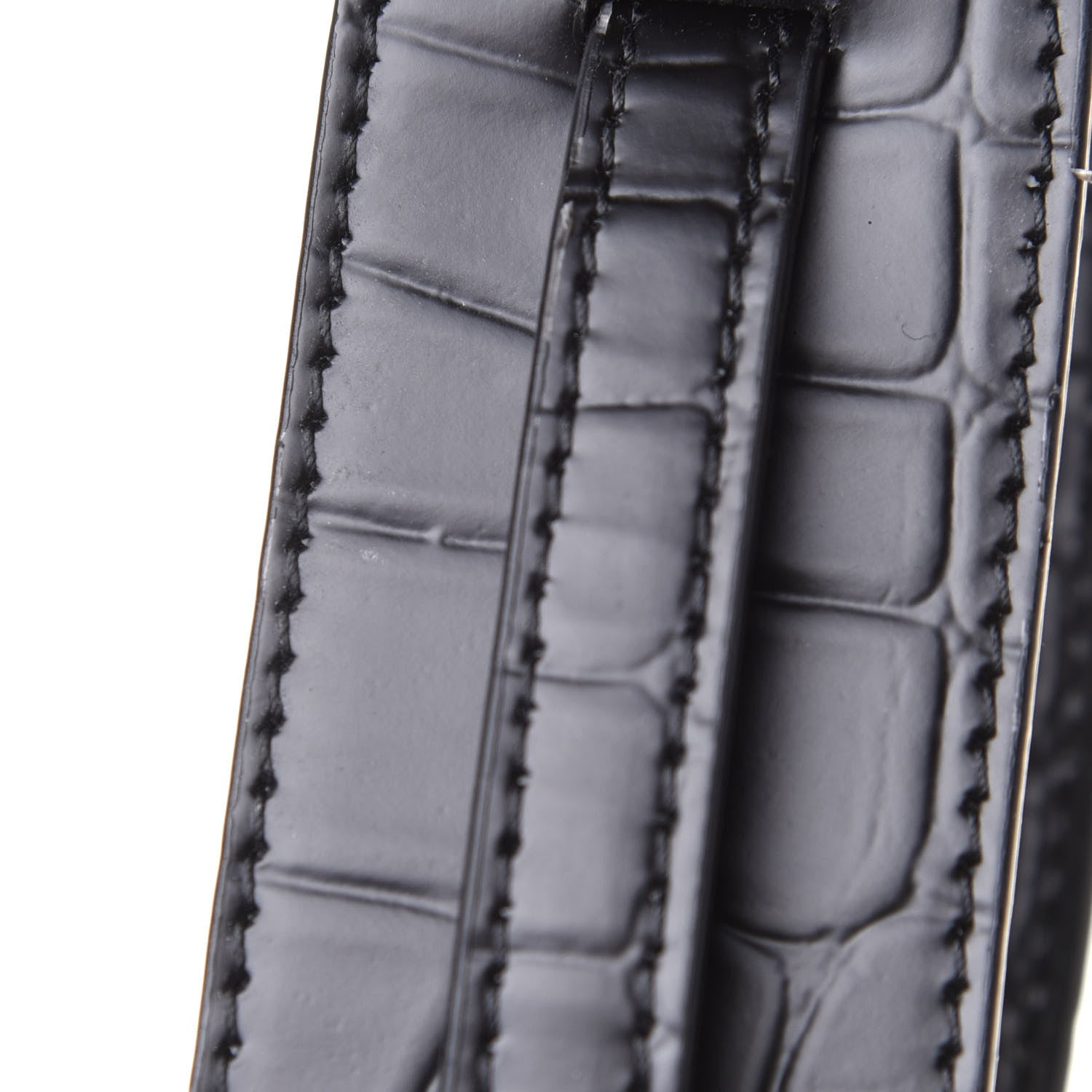 Balenciaga Semi Shiny Calfskin Crocodile Embossed Neo Classic Black Hardware Mini City Black 15 of 16