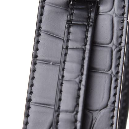 Balenciaga Semi Shiny Calfskin Crocodile Embossed Neo Classic Black Hardware Mini City Black 15 of 16