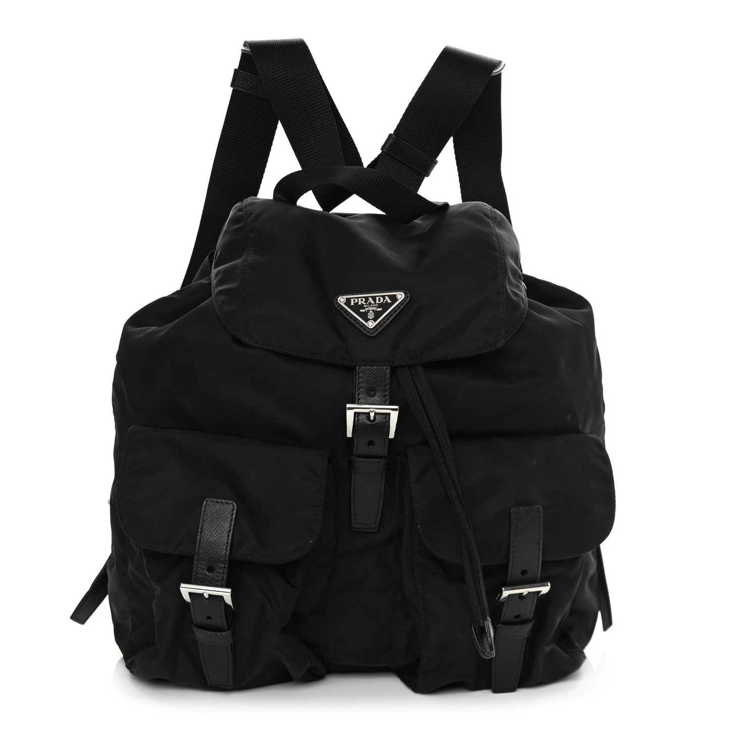 Tessuto Nylon Saffiano Medium Backpack Black
