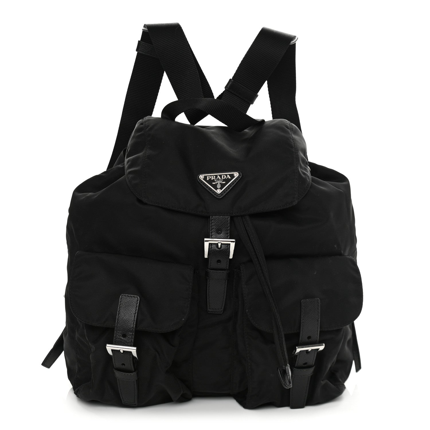 Prada Tessuto Nylon Saffiano Medium Backpack Black 1 of 10