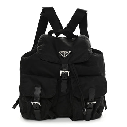 Prada Tessuto Nylon Saffiano Medium Backpack Black 1 of 10