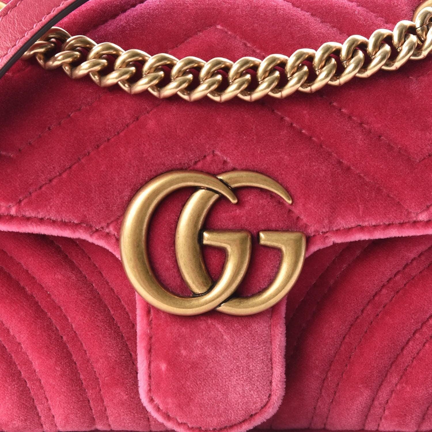 Gucci Velvet Matelasse Mini GG Marmont Shoulder Bag Light Raspberry Rose 9 of 10