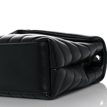 Saint Laurent Calfskin Y Quilted Monogram Small Loulou Chain Satchel Black 8 of 8
