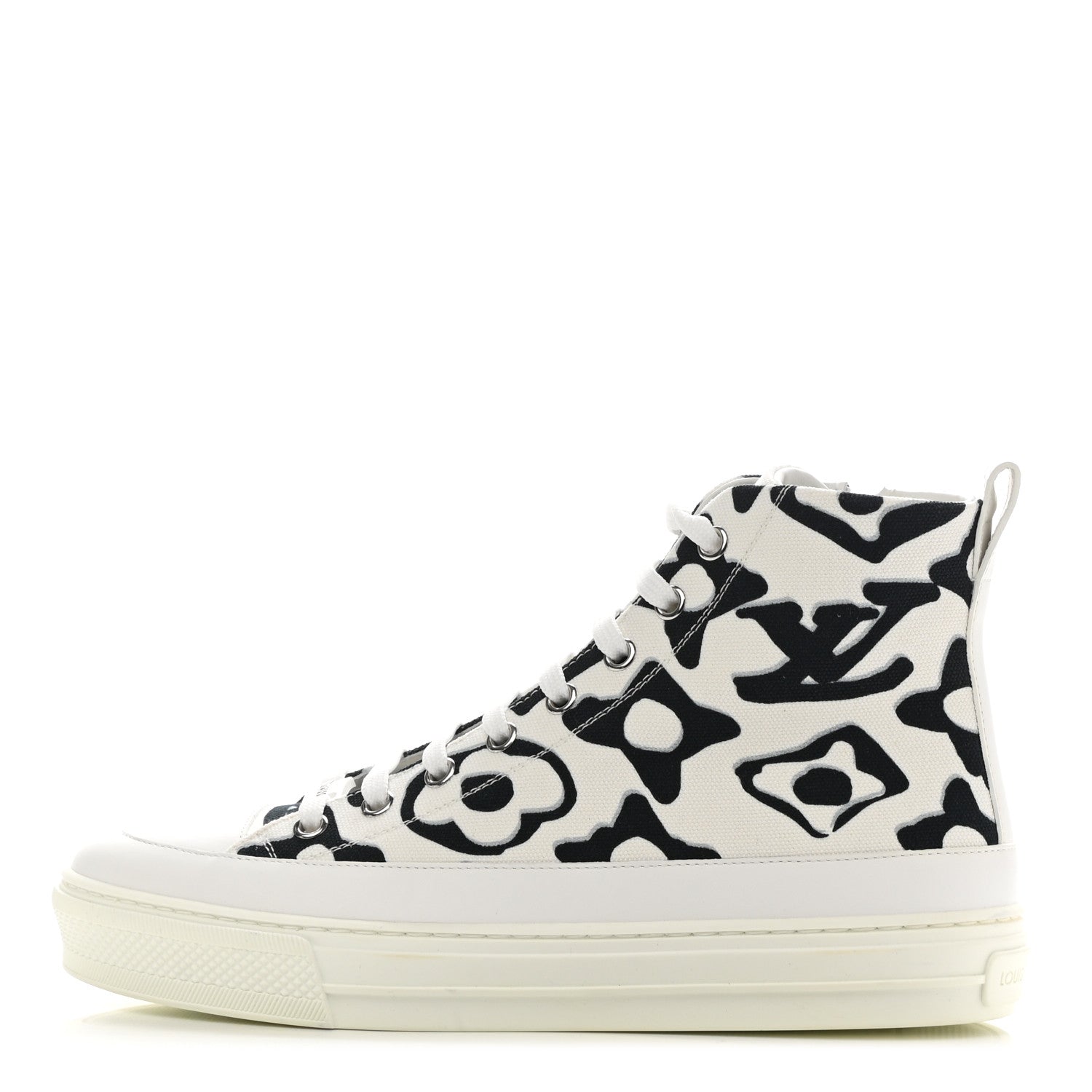 Louis Vuitton X UF Calfskin Tufted Monogram Stellar Sneaker Boots 37 White Black 1 of 9
