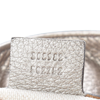 Gucci Metallic Pebbled Calfskin Medium Soho Chain Shoulder Bag Golden Beige 9 of 13