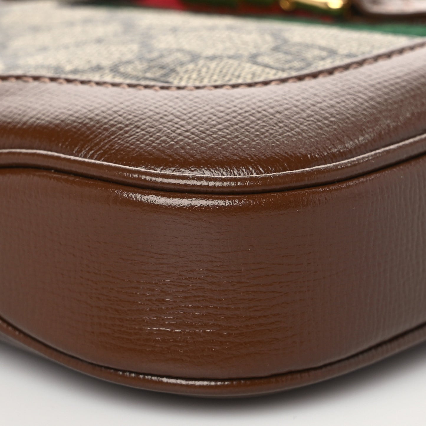 GG Supreme Monogram Azalea Calfskin Web Mini Jackie 1961 Hobo Beige Ebony Brown Sugar