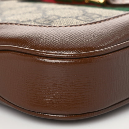 Gucci GG Supreme Monogram Azalea Calfskin Web Mini Jackie 1961 Hobo Beige Ebony Brown Sugar 7 of 8