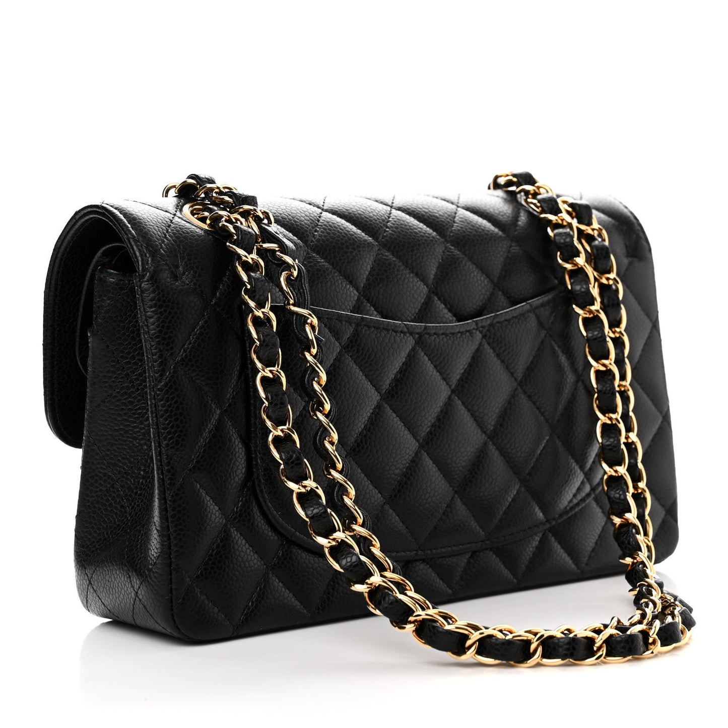 Caviar Quilted Small Double Flap Black