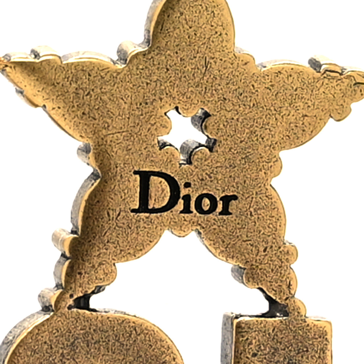 Metal Crystal Dio(r)evolution Logo Brooch Antique Gold