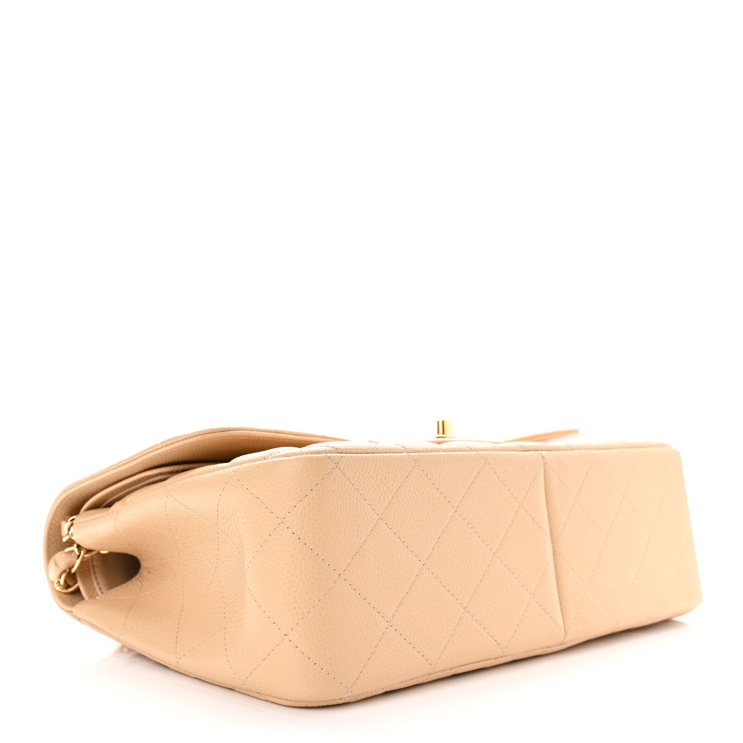 Chanel Caviar Quilted Jumbo Double Flap Light Beige 4 of 10