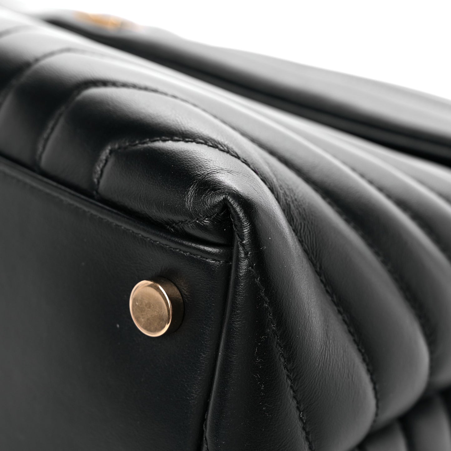 Calfskin Y Quilted Monogram Large Loulou Chain Satchel Black