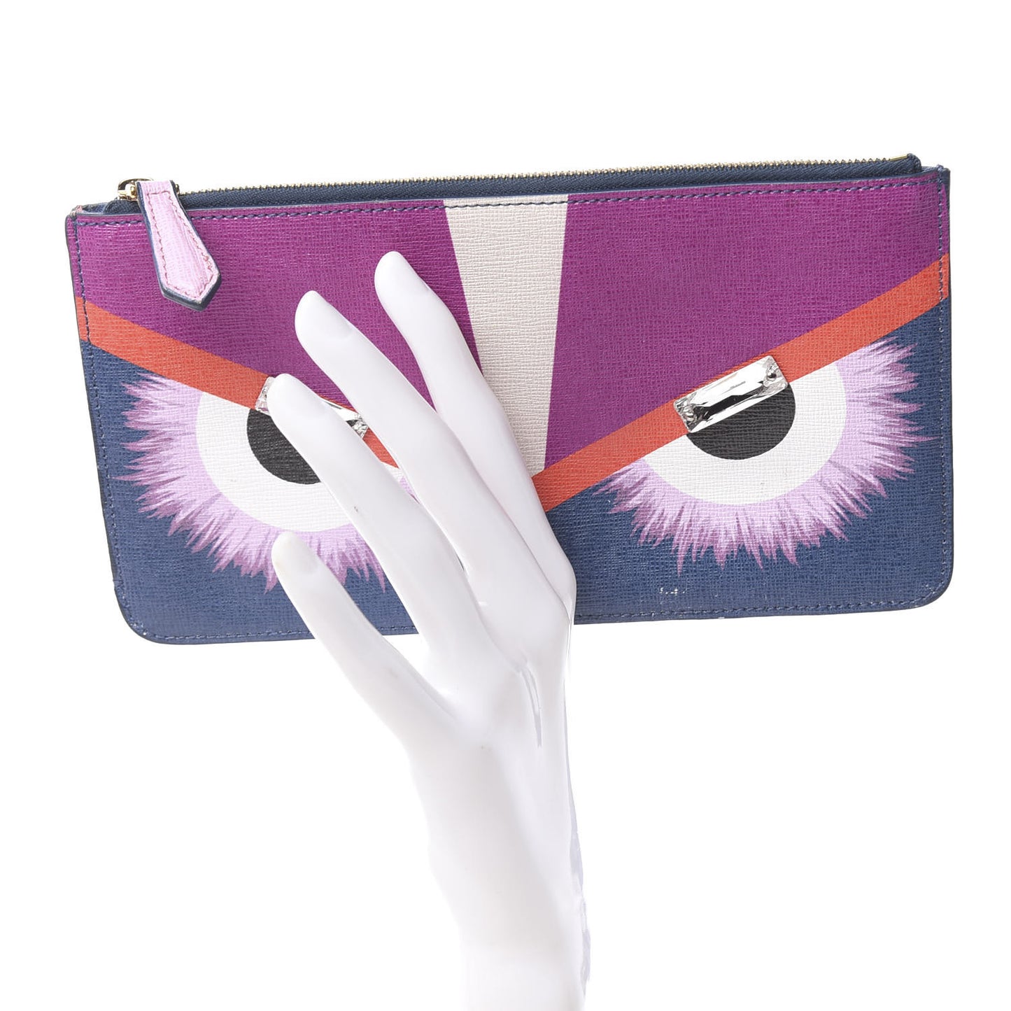 Vitello Elite Crystal Eye Monster Zip Pouch Cobalt Multicolor