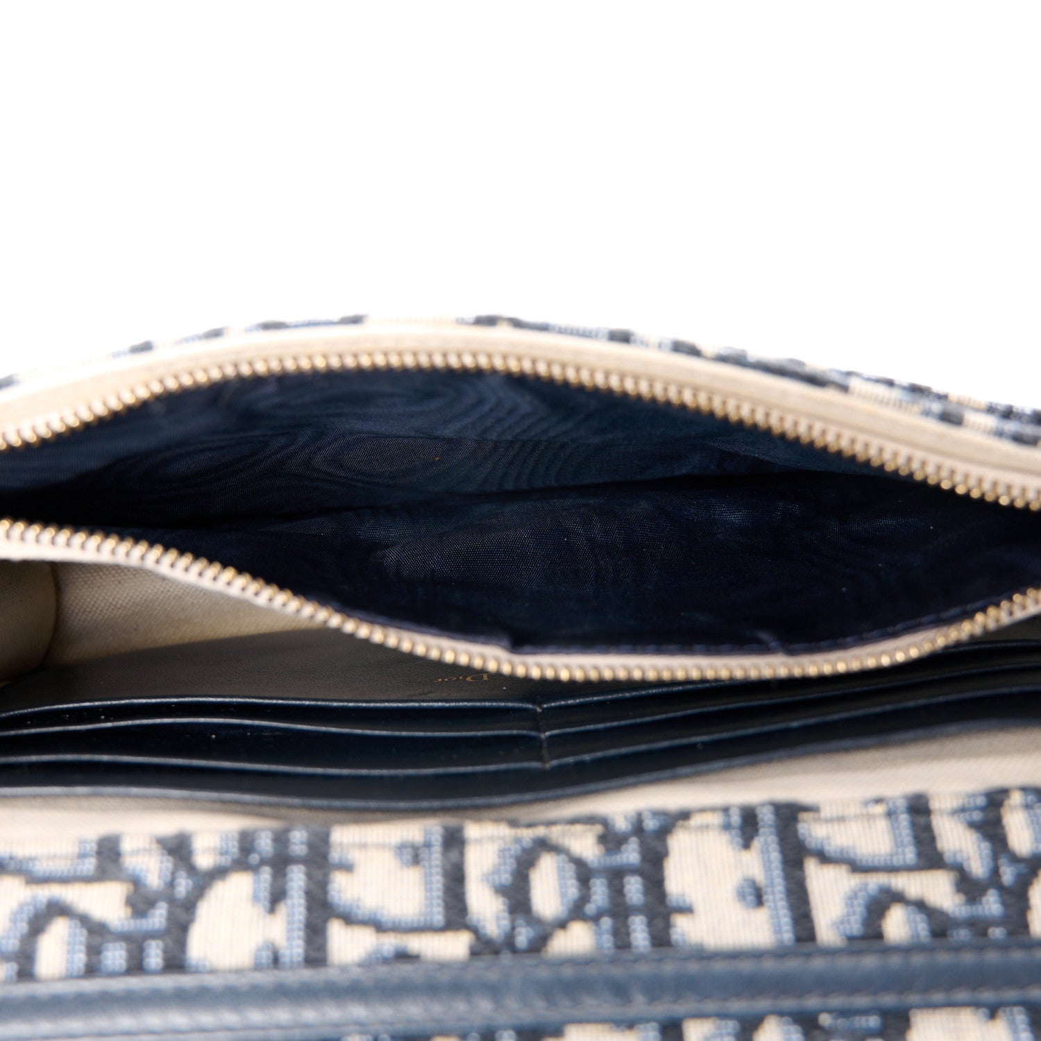 Christian Dior Oblique Saddle Chain Pouch Blue 10 of 10