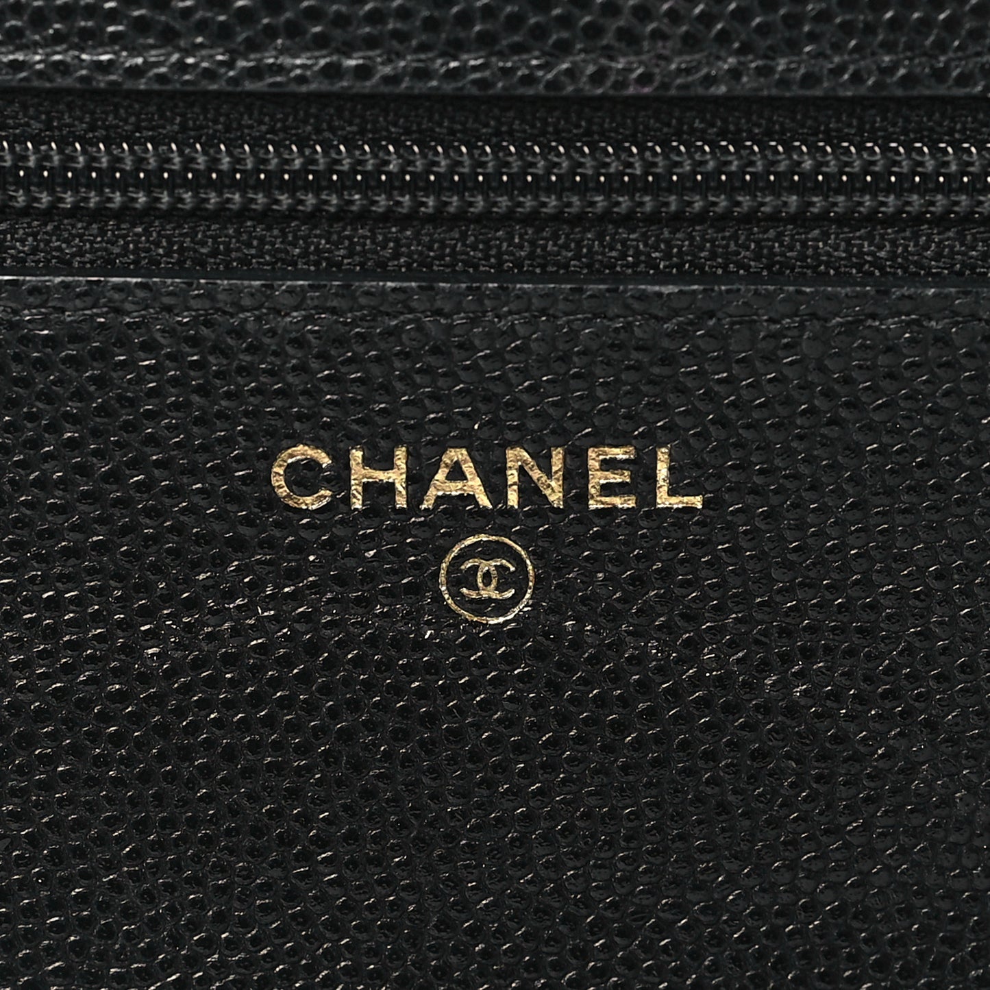 Caviar Quilted French New Wave Chain CC Wallet On Chain WOC Black