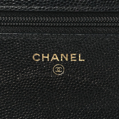 Chanel Caviar Quilted French New Wave Chain CC Wallet On Chain WOC Black 6 of 11