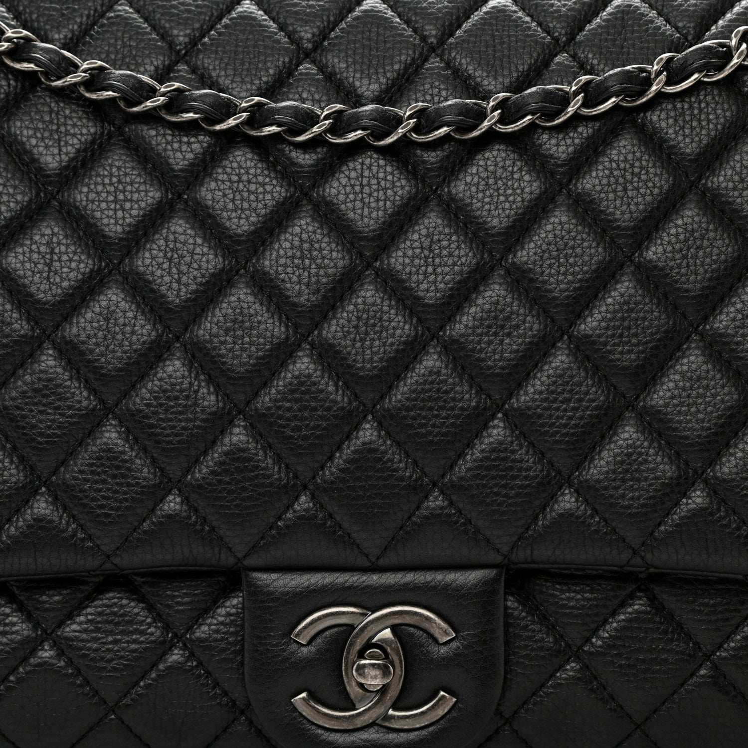 Chanel Calfskin Quilted XXL Travel Flap Bag Black 8 of 10