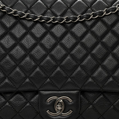 Chanel Calfskin Quilted XXL Travel Flap Bag Black 8 of 10
