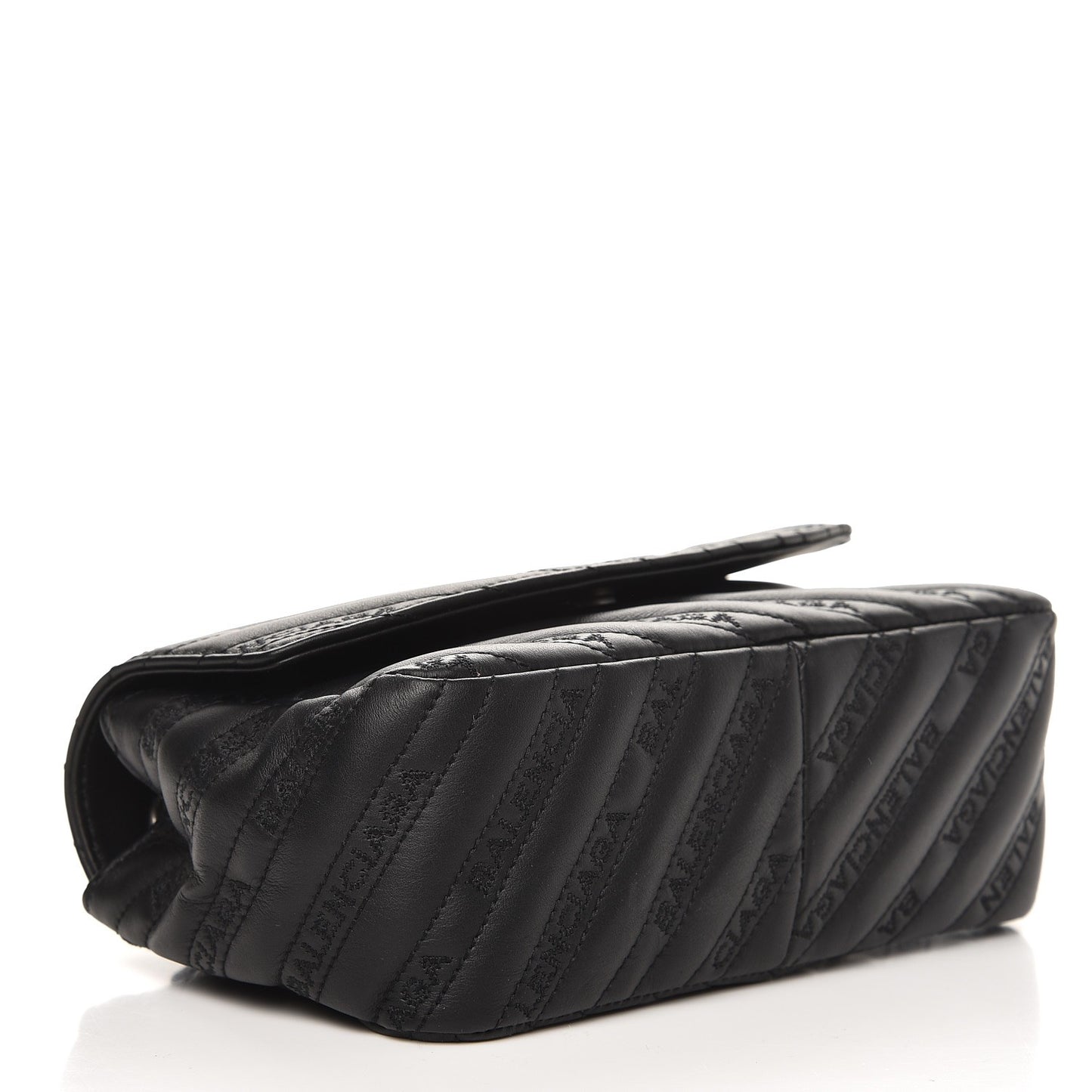 Calfskin Logo Matelasse S BB Round Shoulder Bag Black
