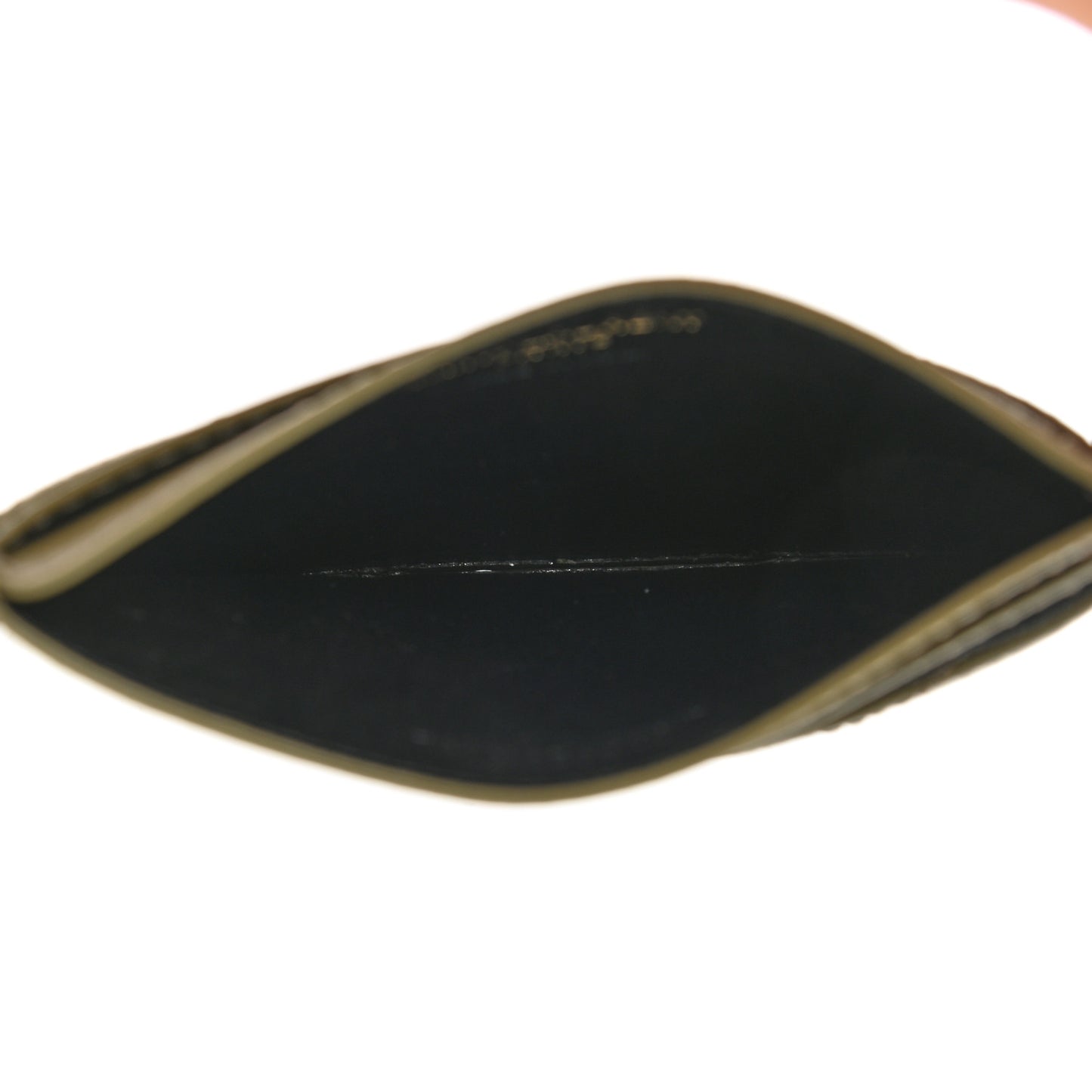 Grain De Poudre Matelasse Chevron Monogram Credit Card Case Vert Kaki