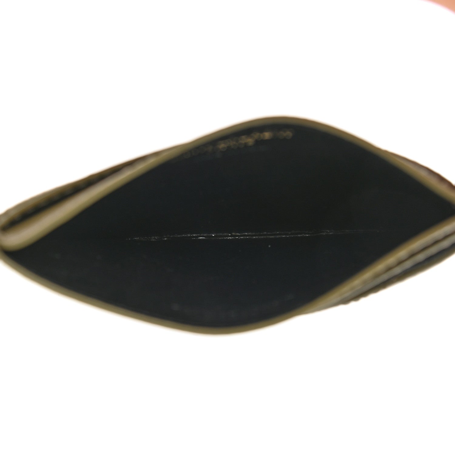 Saint Laurent Grain De Poudre Matelasse Chevron Monogram Credit Card Case Vert Kaki 5 of 7