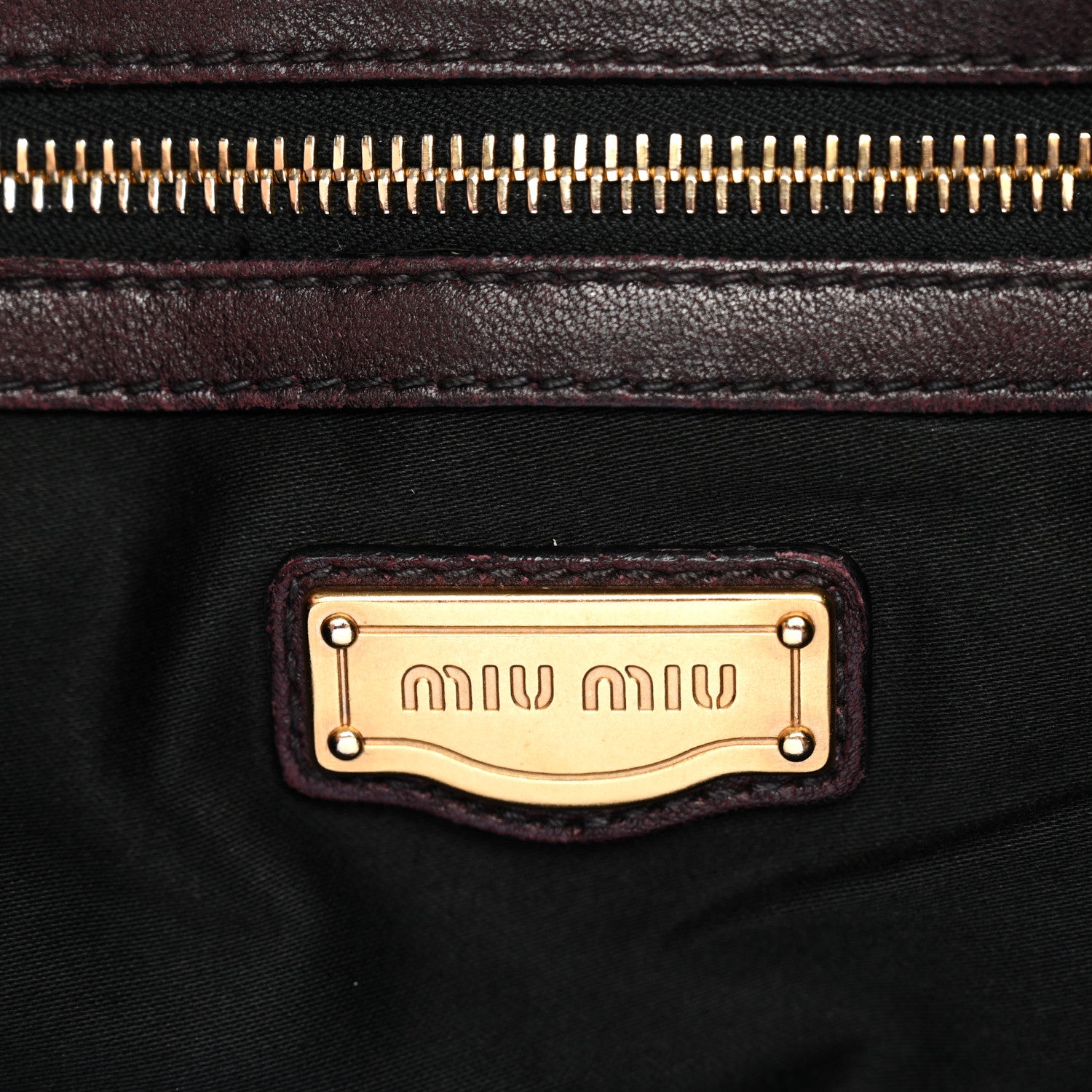 Miu Miu Nappa Matelasse Shopping Tote Prugna 6 of 12